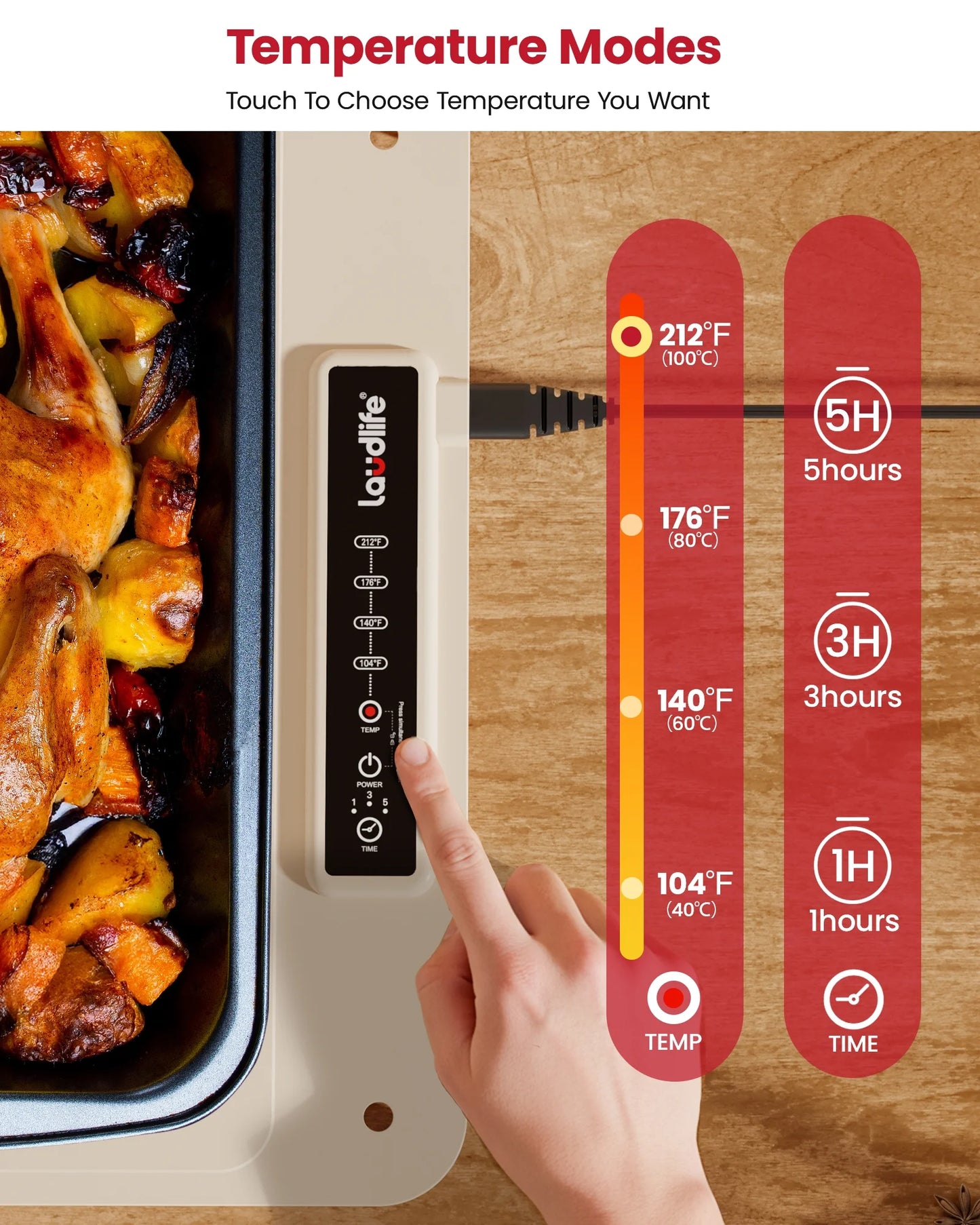 Warming Trays for Buffets Party, 40X16Inch Food Warming Mat with 4-Temp Control